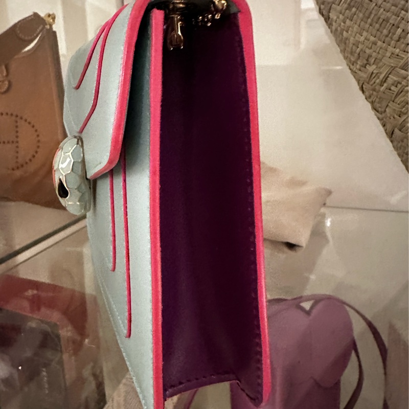 Bvlgari寶格麗馬卡龍色蛇頭包-2