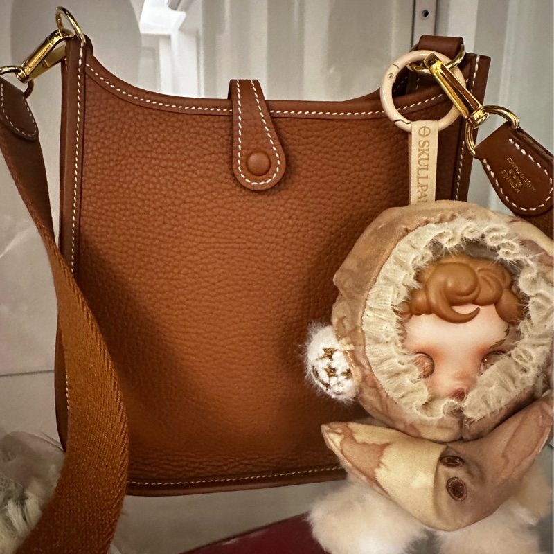 Hermès mini Evelyn 金棕金-1