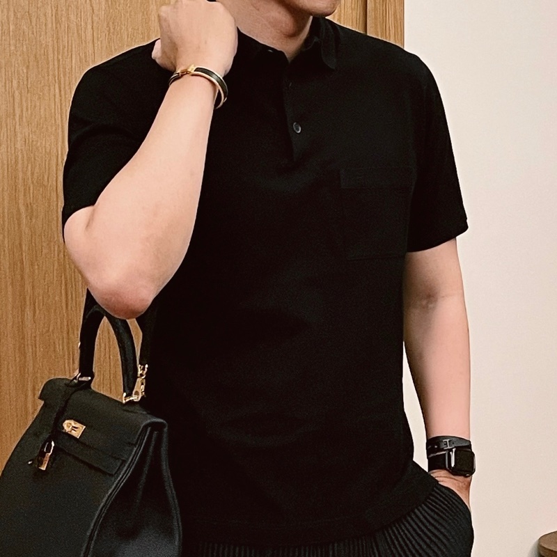 Hermes 男士短袖polo衫 黑色-0