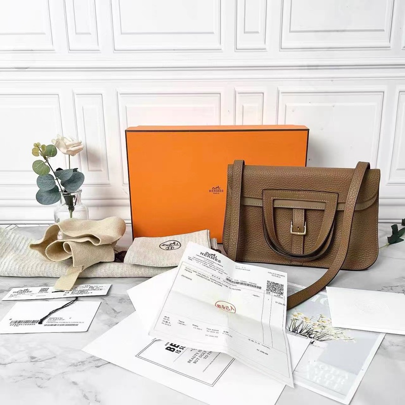 有購証❤️Hermes halzan25 3G栗子拼餅乾色金扣 Z刻,TC皮-0