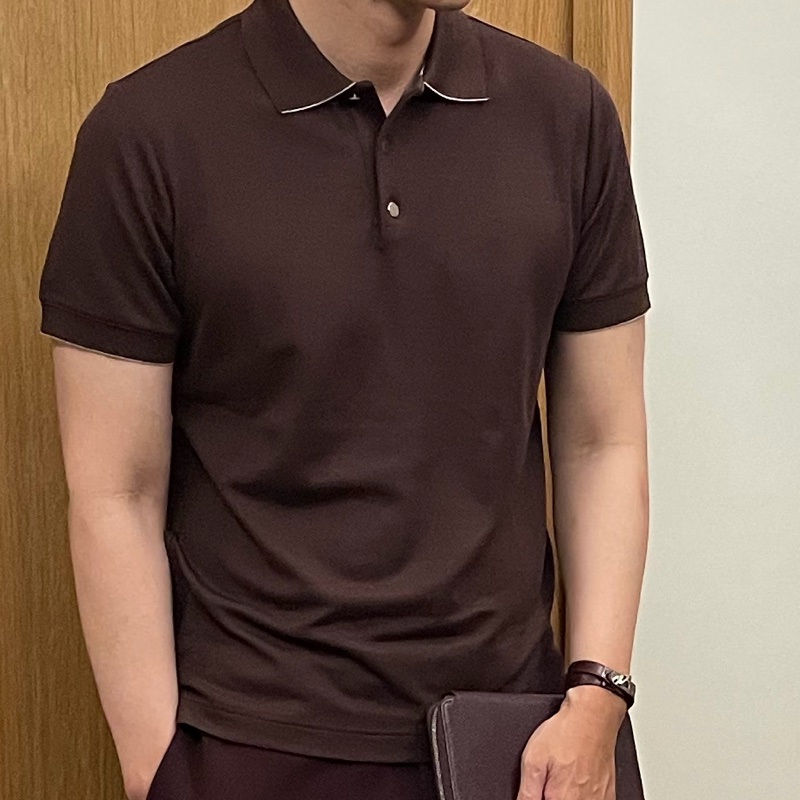 Hermes 短袖polo衫 深棕色-0