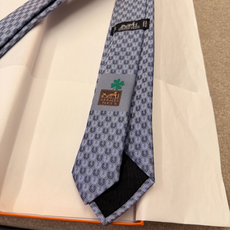 Hermes 淺藍色領帶-3