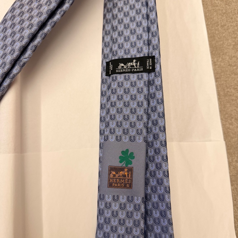 Hermes 淺藍色領帶-4