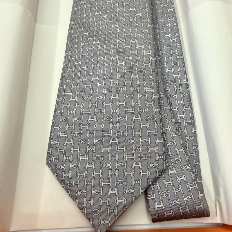 Hermes 領帶 灰色-0