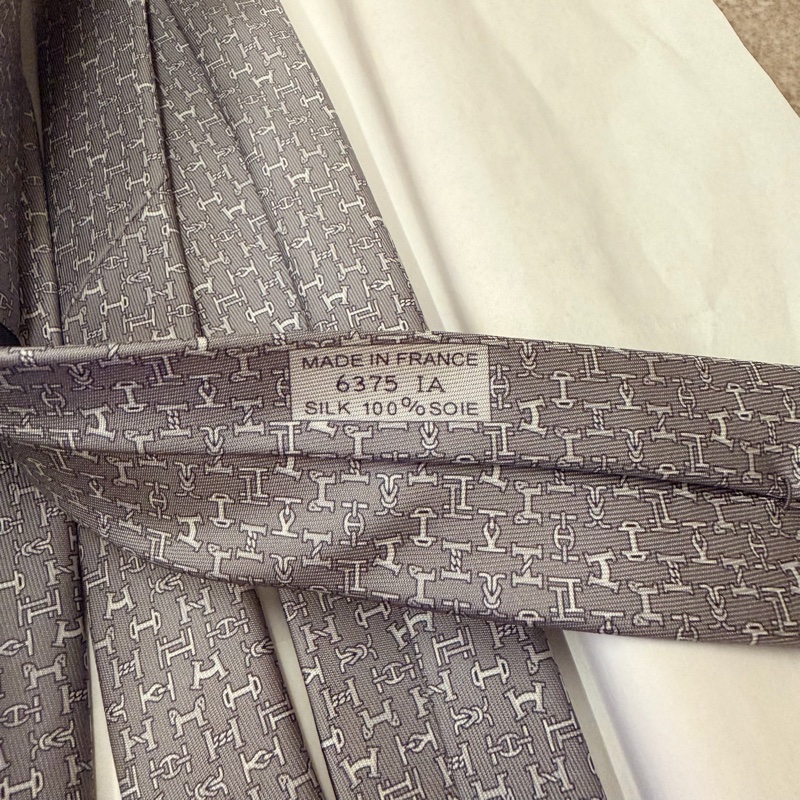 Hermes 領帶 灰色-3