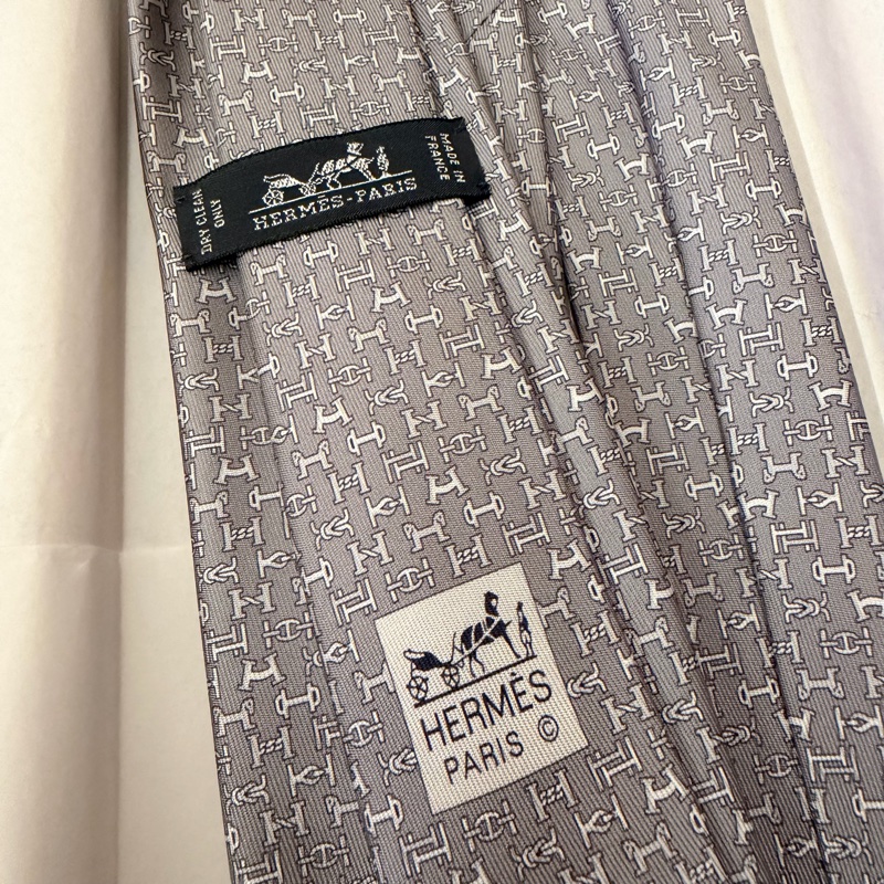 Hermes 領帶 灰色-4