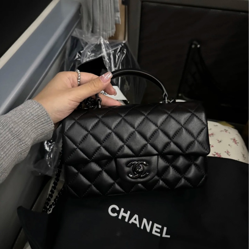 Chanel 手柄Coco20 SoBlack芯片款 #99新帶膜 #超稀有全網唯一 #配件齊全🉑送禮-19