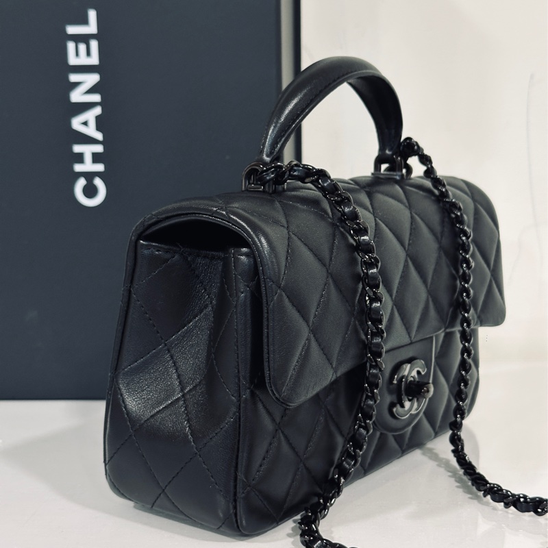 Chanel 手柄Coco20 SoBlack芯片款 #99新帶膜 #超稀有全網唯一 #配件齊全🉑送禮-26