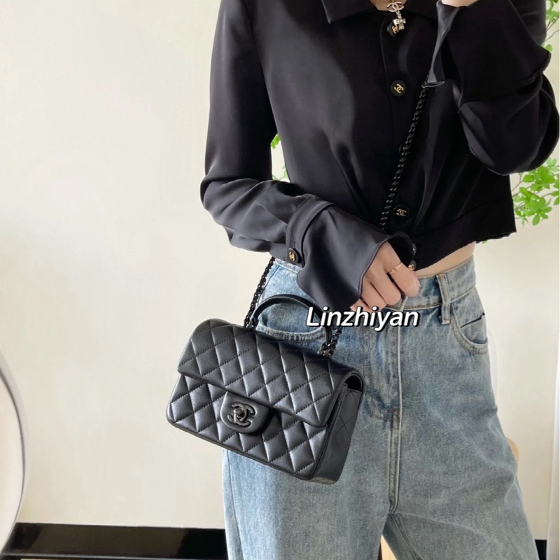 #近新閒置帶膜 #全配 #黑武士 香奈兒Coco20 handle so black芯片款-10
