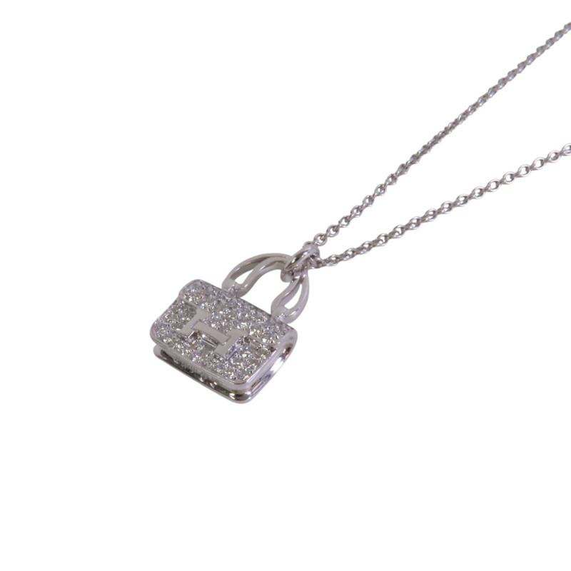 HERMES 18K白金Constance Diamond Pendant鑽石項鏈-1
