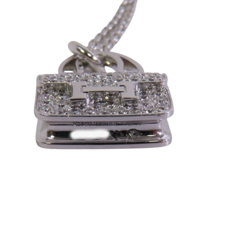 HERMES 18K白金Constance Diamond Pendant鑽石項鏈-8