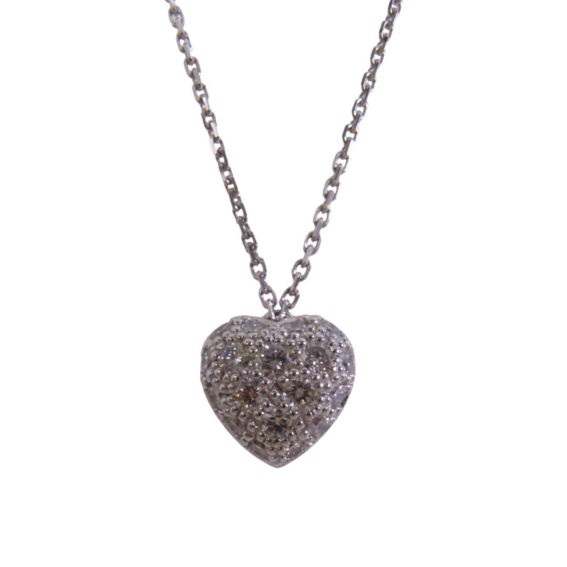 CARTIER 18K白金Heart Diamond Necklace鑽石項鏈-0