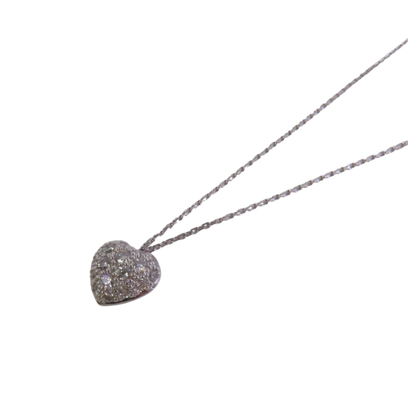 CARTIER 18K白金Heart Diamond Necklace鑽石項鏈-1