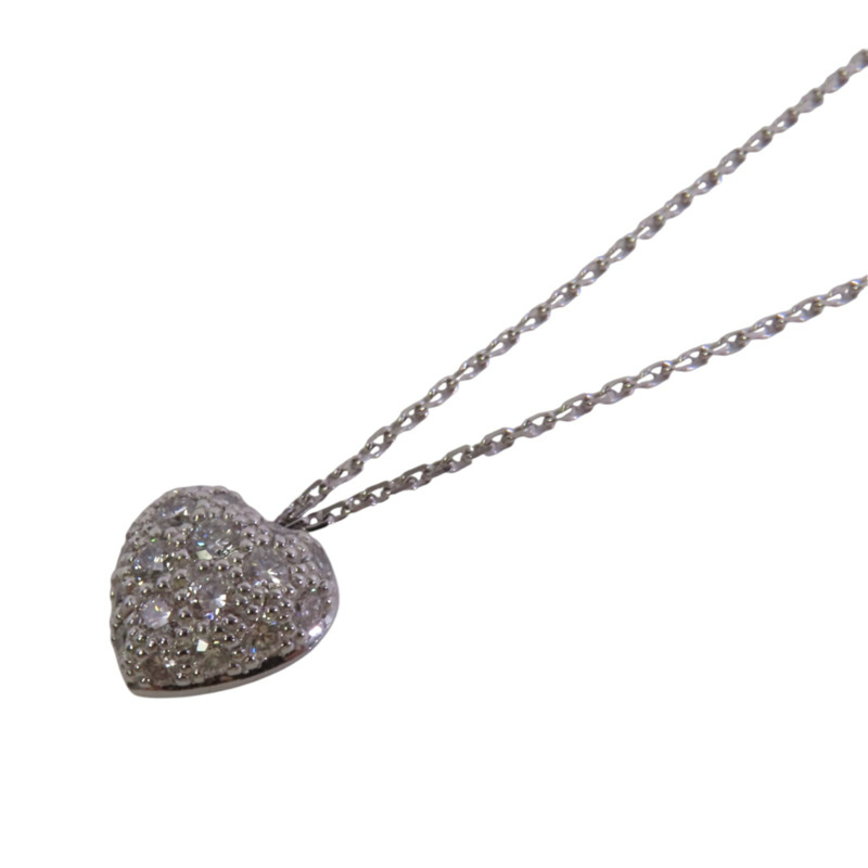 CARTIER 18K白金Heart Diamond Necklace鑽石項鏈-2