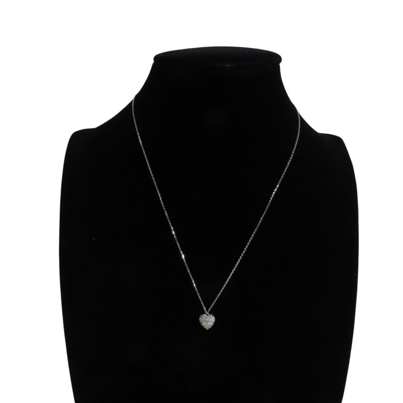 CARTIER 18K白金Heart Diamond Necklace鑽石項鏈-8
