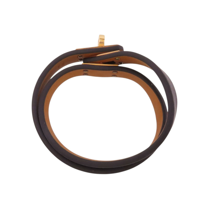 HERMES Swift皮革Kelly Double Tour Bracelet金扣手鐲-11