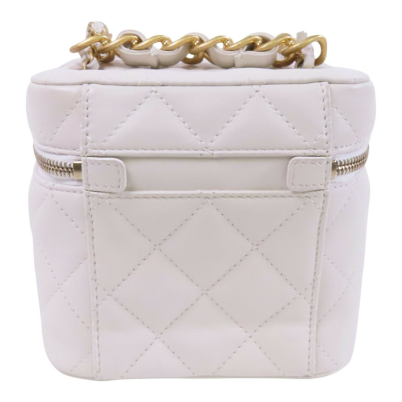 CHANEL 牛皮皮革Vanity Bag金扣鏈帶肩背袋-1