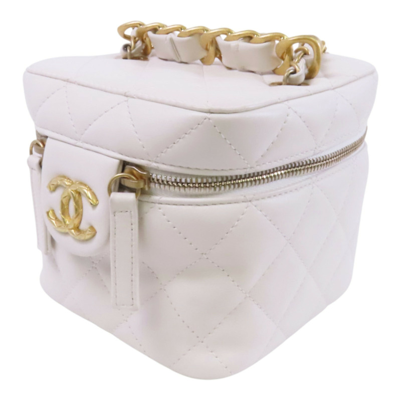 CHANEL 牛皮皮革Vanity Bag金扣鏈帶肩背袋-2