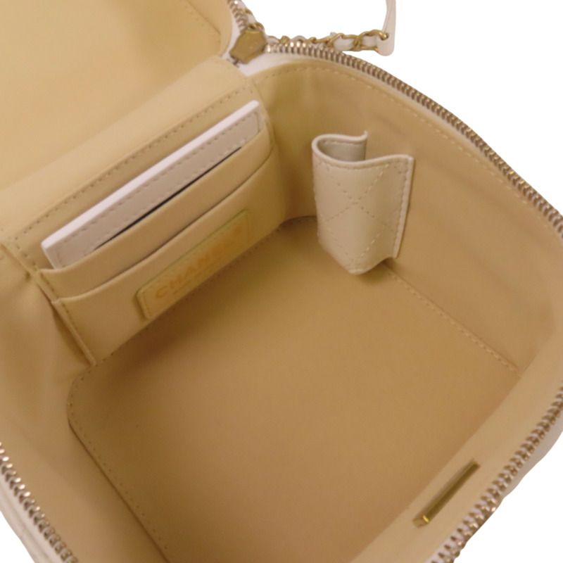 CHANEL 牛皮皮革Vanity Bag金扣鏈帶肩背袋-4