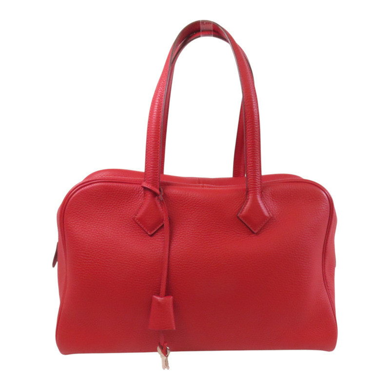 HERMES Clemence皮革Victoria 35銀扣手挽袋-0