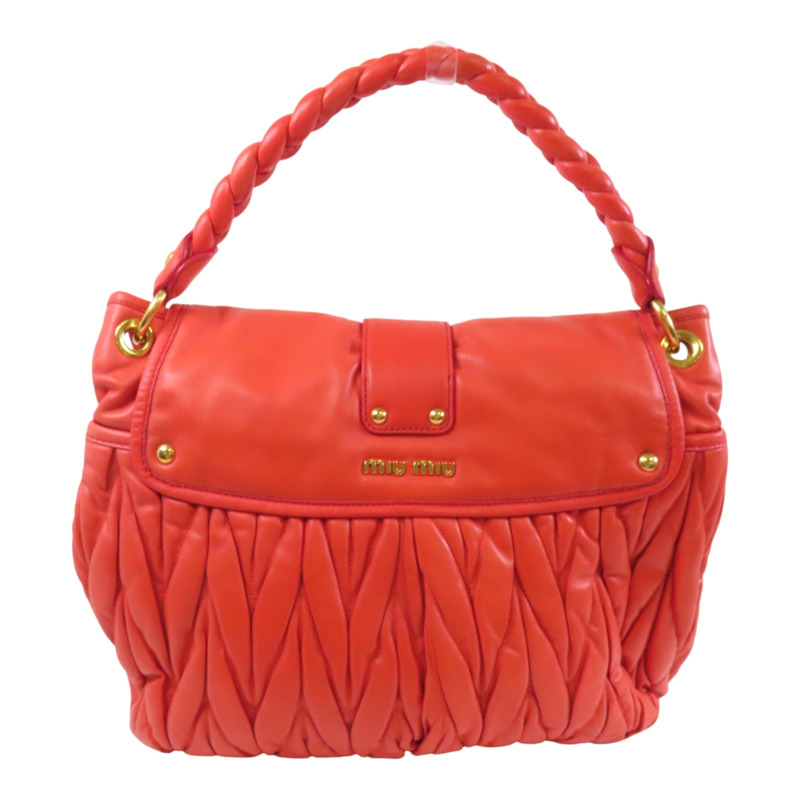 Miu Miu 牛皮皮革2Way Shoulder Bag金扣手挽肩背兩用袋-1