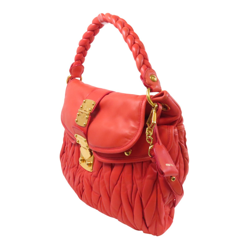 Miu Miu 牛皮皮革2Way Shoulder Bag金扣手挽肩背兩用袋-2