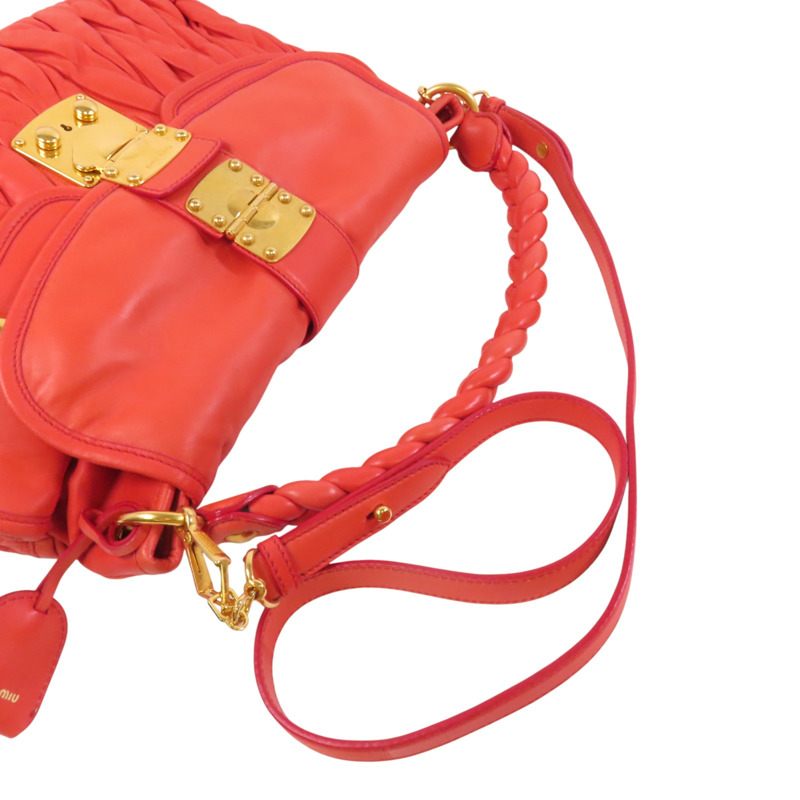 Miu Miu 牛皮皮革2Way Shoulder Bag金扣手挽肩背兩用袋-6
