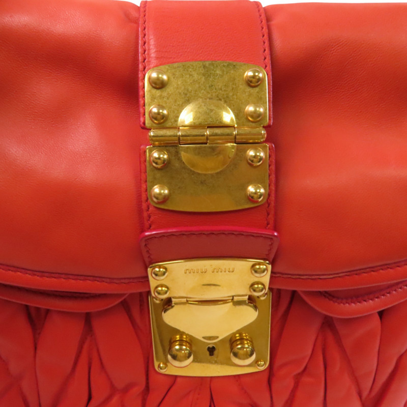 Miu Miu 牛皮皮革2Way Shoulder Bag金扣手挽肩背兩用袋-7