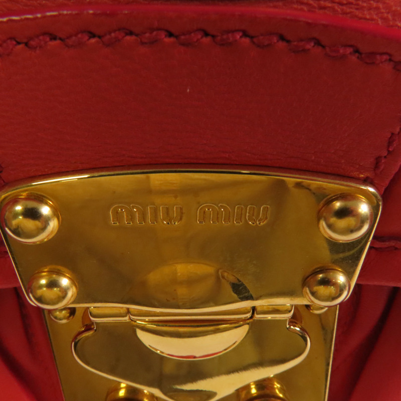 Miu Miu 牛皮皮革2Way Shoulder Bag金扣手挽肩背兩用袋-15