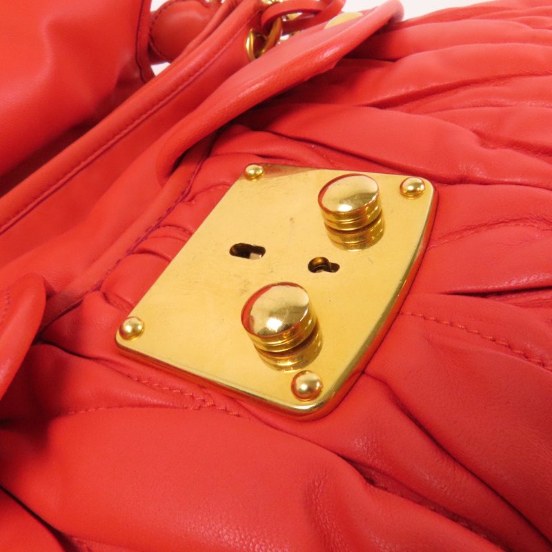 Miu Miu 牛皮皮革2Way Shoulder Bag金扣手挽肩背兩用袋-16