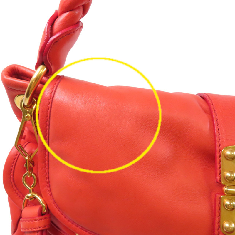 Miu Miu 牛皮皮革2Way Shoulder Bag金扣手挽肩背兩用袋-19