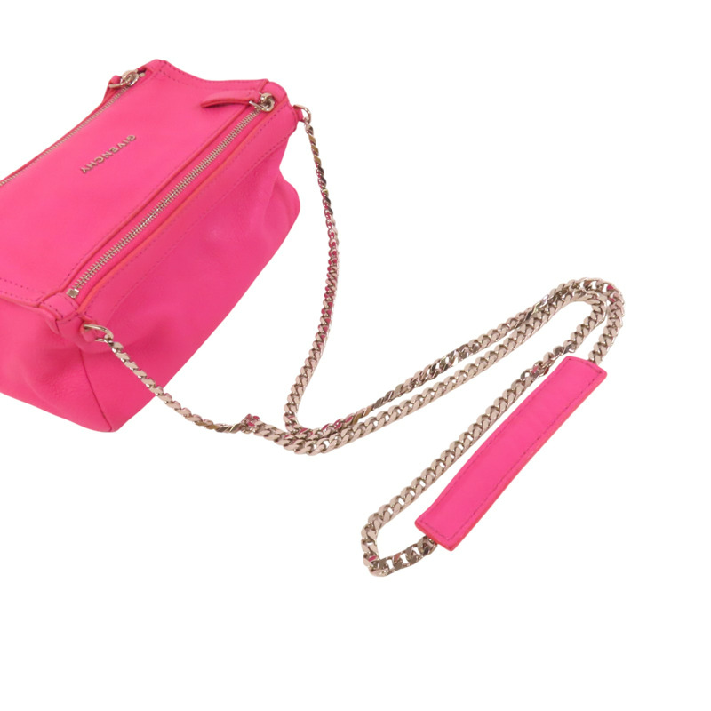 GIVENCHY 牛皮皮革Mini Pandora銀扣肩背袋-8