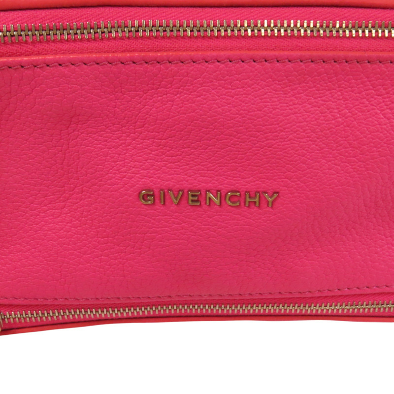 GIVENCHY 牛皮皮革Mini Pandora銀扣肩背袋-9