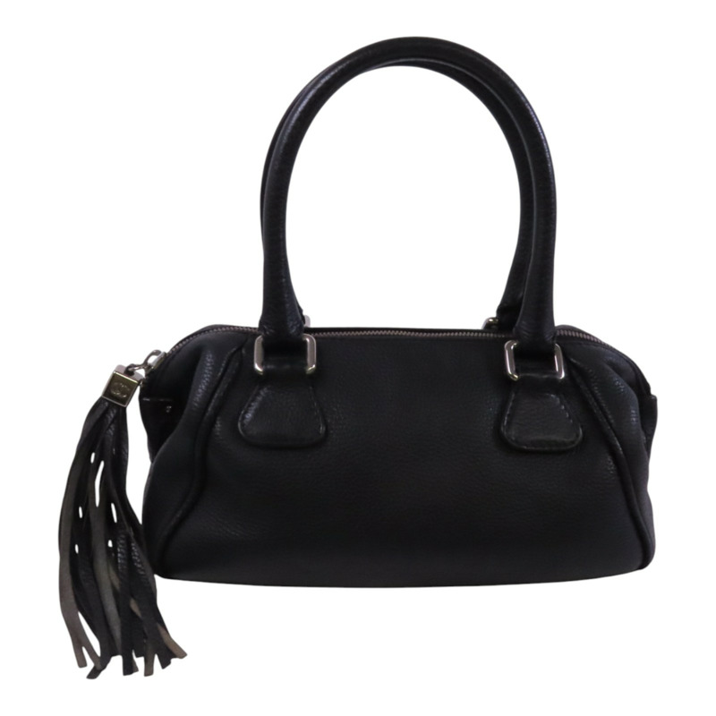 CHANEL 牛皮皮革Hand Bag銀扣手挽袋-0