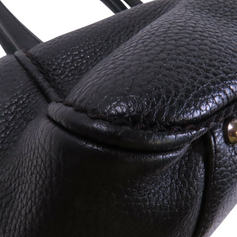 CHANEL 牛皮皮革Hand Bag銀扣手挽袋-12