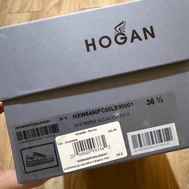 全新Hogan昆凌同款 黑白厚底鞋🖤 H-Stripes黑白拼接休閒運動鞋-5