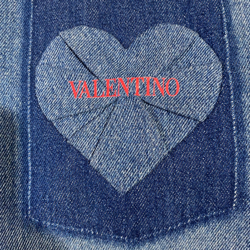 VALENTINO 飾折疊愛心牛仔襯衫-3