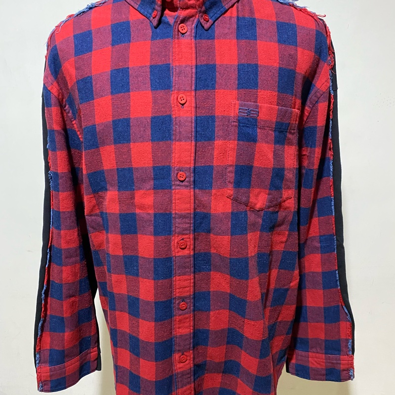 BALENCIAGA格紋拼接襯衫-0