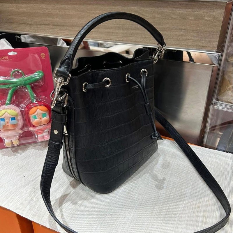Ysl drawstrings bag 牛皮bucket-4