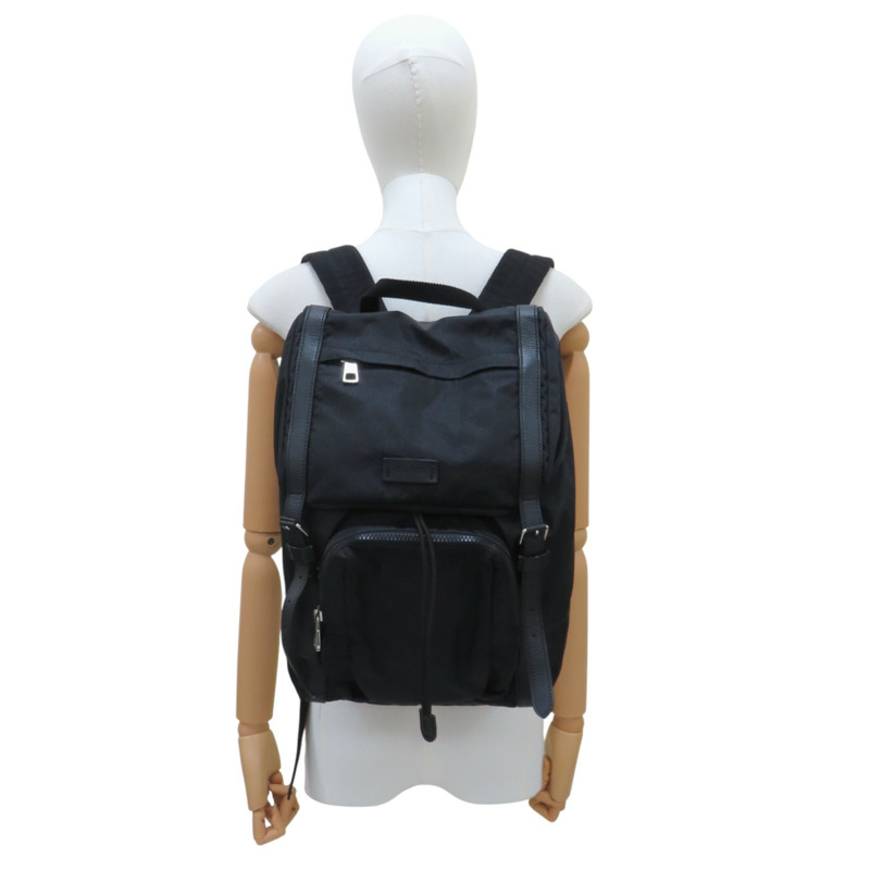 黑色 GG尼龍 後背包 銀扣 510336【GUCCI 古馳】 510336-10