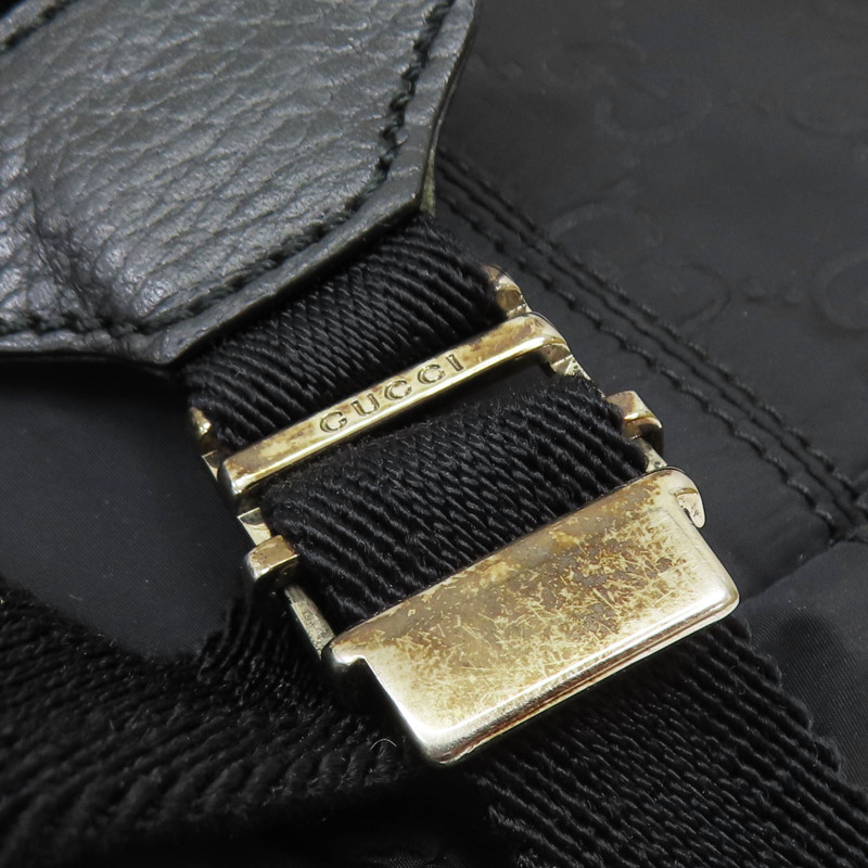 黑色 GG尼龍 後背包 銀扣 510336【GUCCI 古馳】 510336-15