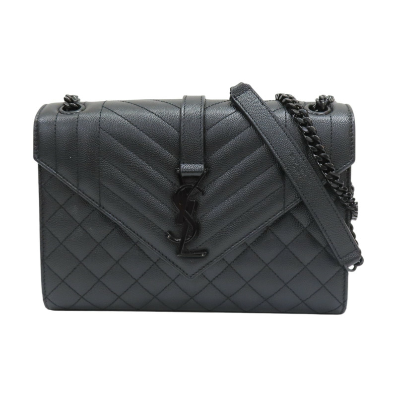黑色 牛皮 Envelope Medium 肩背包 600185【SAINT LAURENT YSL 聖羅蘭 】 600185-0