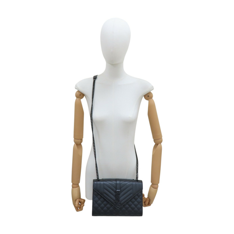黑色 牛皮 Envelope Medium 肩背包 600185【SAINT LAURENT YSL 聖羅蘭 】 600185-14