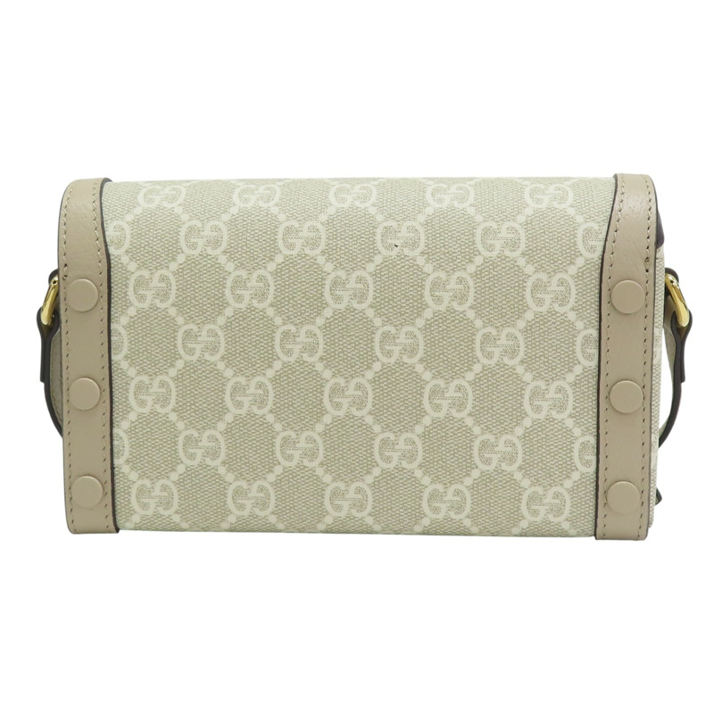 卡其色 GG Supreme帆布 1955 Horsebit 肩背包 699296【GUCCI 古馳】 699296-1