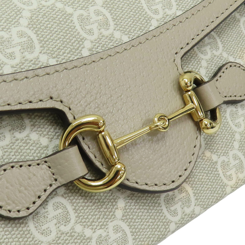 卡其色 GG Supreme帆布 1955 Horsebit 肩背包 699296【GUCCI 古馳】 699296-8
