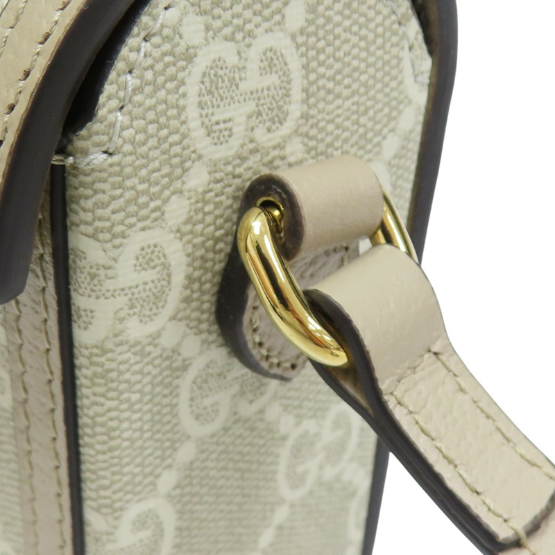 卡其色 GG Supreme帆布 1955 Horsebit 肩背包 699296【GUCCI 古馳】 699296-9