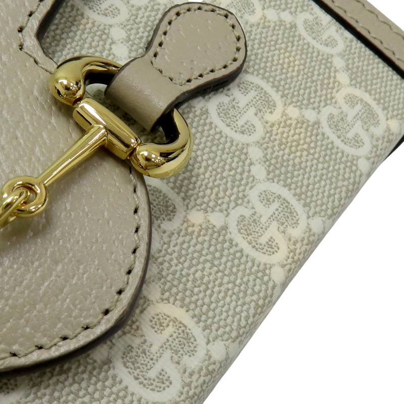 卡其色 GG Supreme帆布 1955 Horsebit 肩背包 699296【GUCCI 古馳】 699296-16