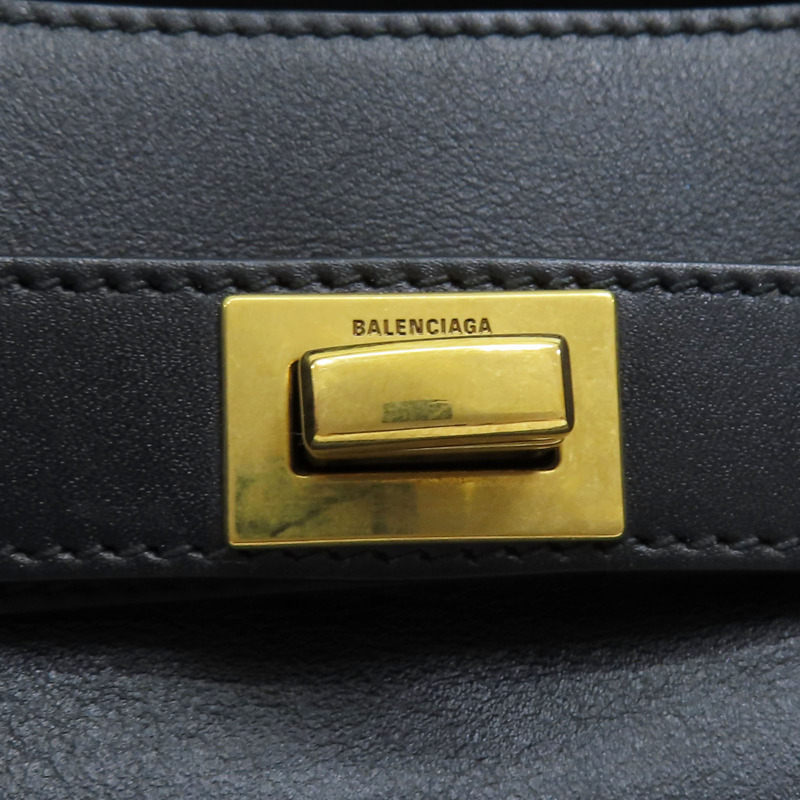 黑色牛皮 Bel Air Medium 肩背包 金扣 805481【BALENCIAGA 巴黎世家】-9
