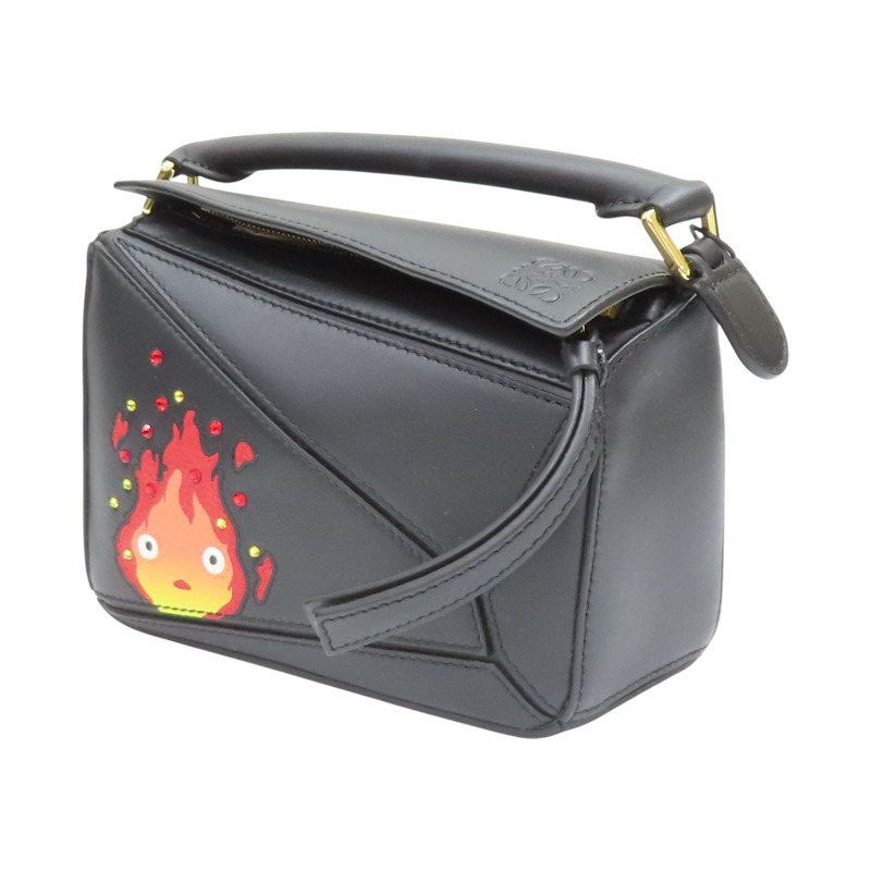 黑色 牛皮 puzzle bag mini 吉卜力 肩背包 A510U95X64【LOEWE 羅威】-2