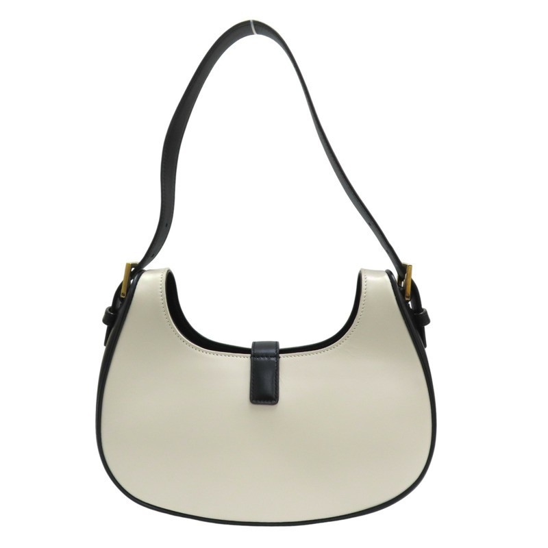 黑白牛皮 Le fermoir Hobo 肩背包 672615 [SAINT LAURENT YSL 聖羅蘭] 672615-1